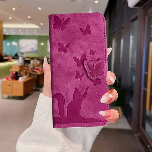 Funda de Cuero para Celular con Mariposa en Relieve - Image 27