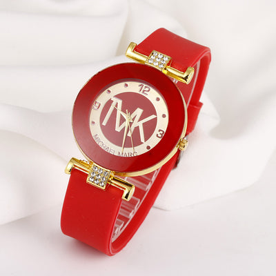 Reloj de Mujer con Correa de Silicona Diamantada y Movimiento de Cuarzo - Image 11