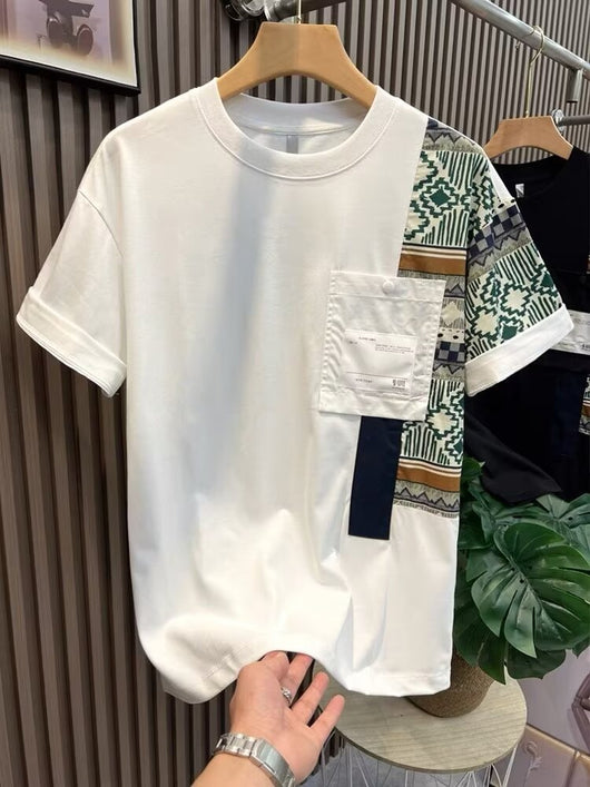 Playera Casual Profesional para Hombre - Diseño de Bloques de Color Verano - Image 13