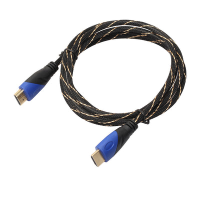 Cable de Video Macho a Macho con Conector Azul Negro y Detalles Dorados - Image 10