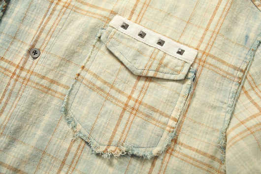 Camisa Retro de Manga Larga con Costuras y Lavado Vintage - Image 36