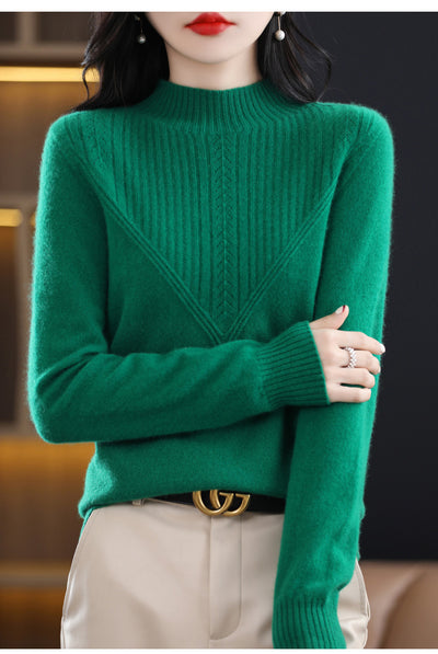 Suéter Cuello Alto Calado en Lana - Prenda Base Versátil - Image 35