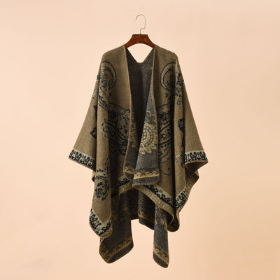 Poncho Cuadros Elegante para Viajes Invierno - Abrigo Cálido y Sofisticado - Image 69