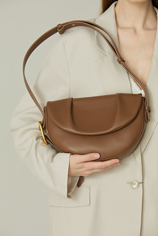 Bolso Bandolera de Cuero Vacuno con Pliegues - Image 12