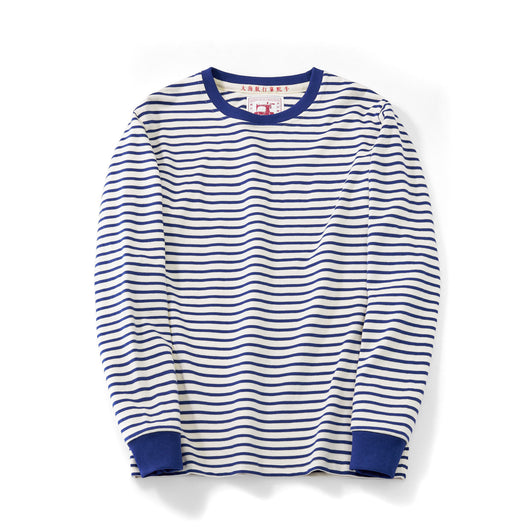 Camiseta Casual de Algodón a Rayas Clásica Cuello Redondo Manga Larga para Hombre - Image 23