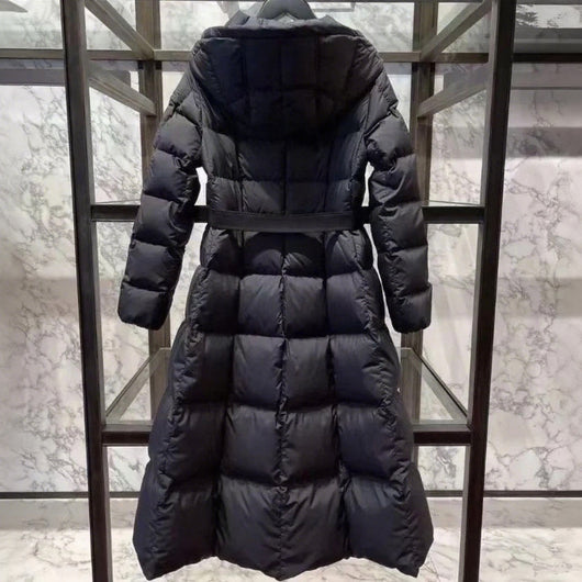 Abrigo Parka Largo con Capucha de Plumón de Pato Blanco - Image 13