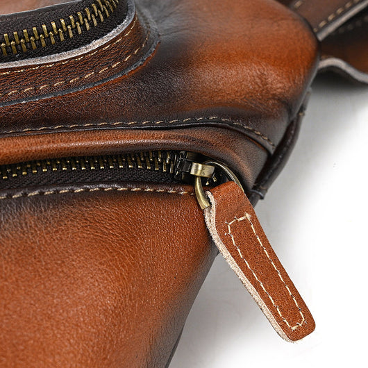 Bolso Vintage de Cuero Curtido al Natural - Gran Capacidad - Image 12