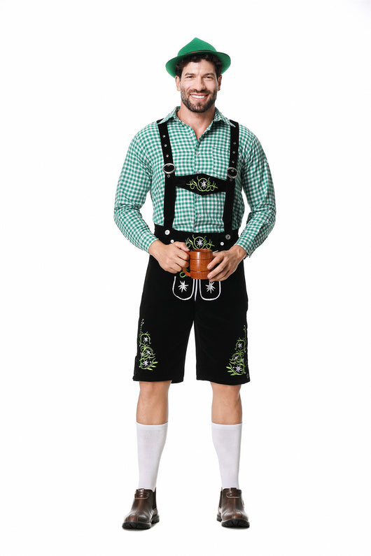Conjunto Completo para Festival de Cerveza - Overol Denim, Camisa y Gorro - Image 25
