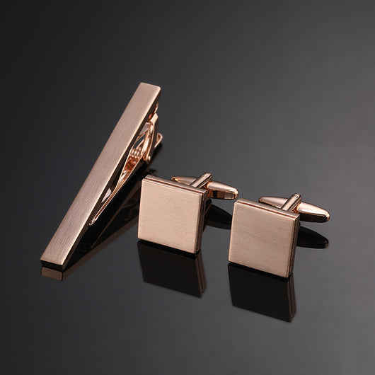 Broche de Corbata Cuadrado Cepillado en Oro, Plata y Negro - Image 38