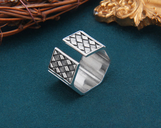 Anillo de Plata Esterlina 925 Cuadrado Brillante para Hombre - Image 12