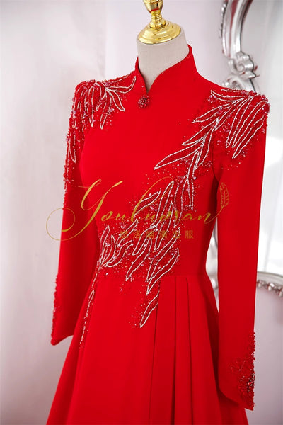 Vestido Largo de Manga Larga para Eventos Formales y Cenas de Gala - Image 12