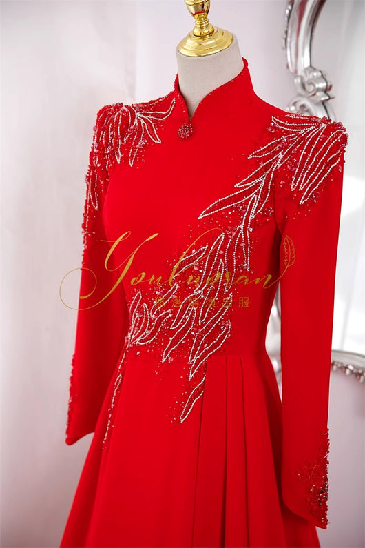 Vestido Largo de Manga Larga para Eventos Formales y Cenas de Gala - Image 12