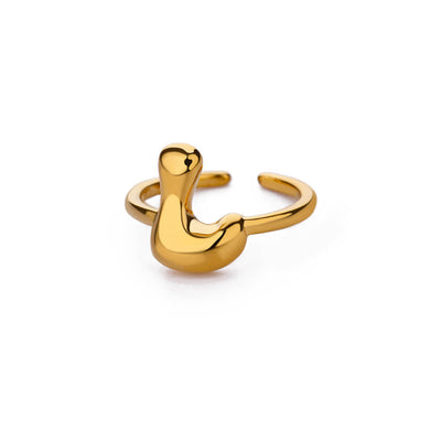 Anillo de Letras Bubble Dorado en Oro 18K Chapado - Image 88