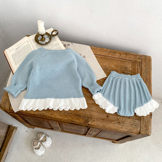 Conjunto de Crochet para Bebé Niña - Blusa Manga Larga y Pantalón Acampanado de Algodón - Image 41