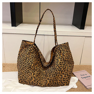 Bolso Retro de Hombro Estampado Leopardo con Textura Casual - Image 35