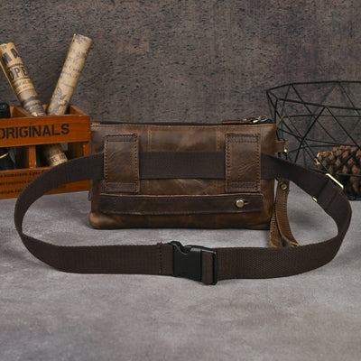Bolsa de Pecho de Cuero Curtido al Vegetal para Hombre - Estilo Viajero - Image 18