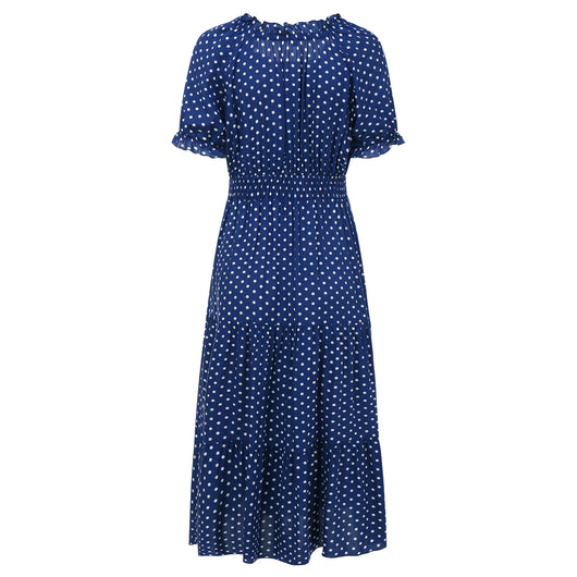 Vestido de Verano Lunares Verde Chifón Europeo - Image 31