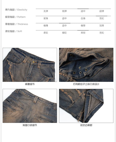 Jeans Holgados Desgastados con Bordes Crudos Estilo Urban - Image 14