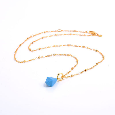 Collar Geométrico Ágata Azul Oro Natural con Ojo de Tigre 3D - Image 52