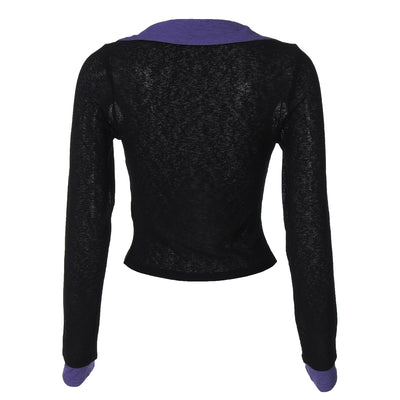Blusa Casual de Rayas con Cuello Polo y Manga Larga - Image 16