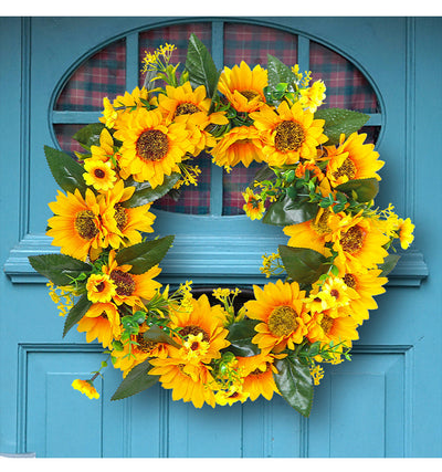Adorno de Pared Girasol Primavera con Ratán y Madera Rústica - Image 12