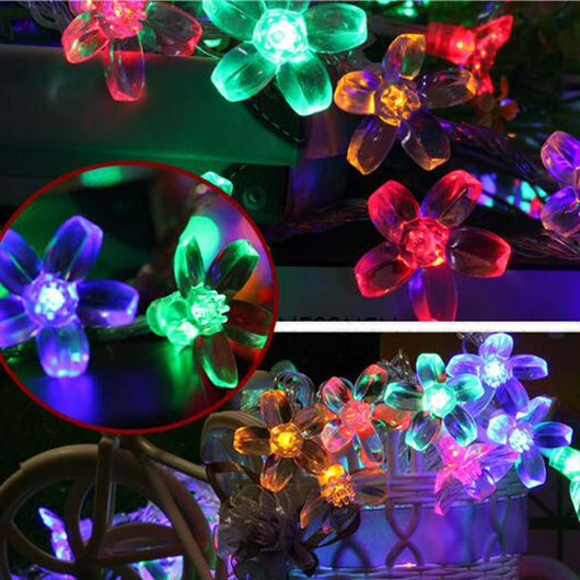 Cadena de Luces LED Solar Flor de Cerezo para Patio Navideño Impermeable - Image 20