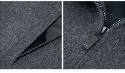 Abrigo de Lana con Cuello Polo para Hombre - Elegancia Casual - Image 23