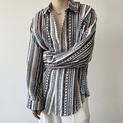 Camisa Retro Europea de Manga Larga para Vacaciones - Image 7