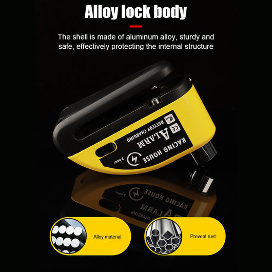 Candado de Disco con Alarma Antirrobo Portátil para Bicicleta y Vehículos Eléctricos - Image 37