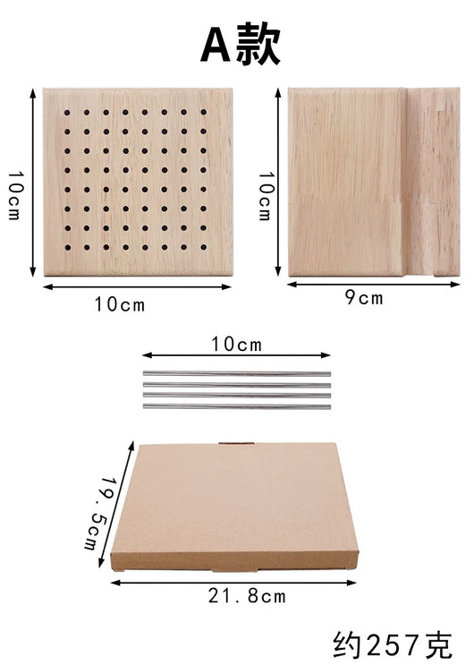 Tablero de Tejido en Madera Maciza para Cuadrados de Crochet - Image 14