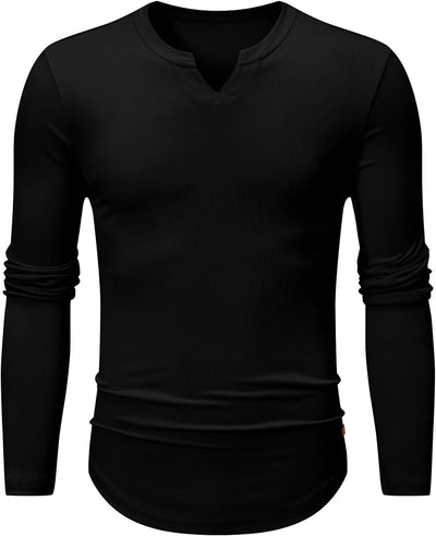 Camiseta Manga Larga Hombre Otoño Invierno - Diseño Sólido Casual - Image 44