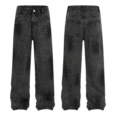 Pantalones Jeans Rectos Anchos con Detalles de Strass - Diseño Casual Moderno - Image 52