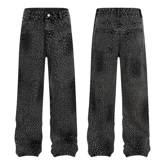 Pantalones Jeans Rectos Anchos con Detalles de Strass - Diseño Casual Moderno - Image 52