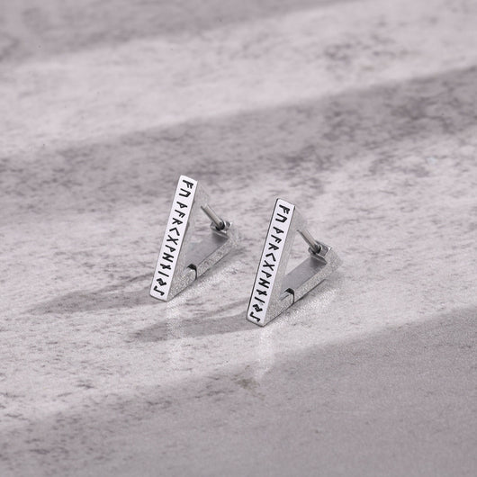 Arete Triangular de Acero Inoxidable con Símbolo Viking Geométrico - Image 16