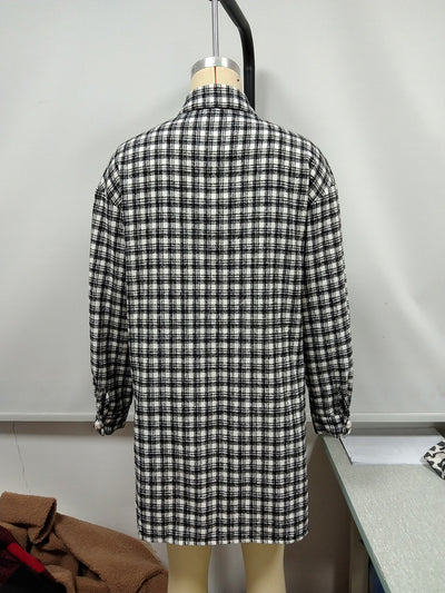 Chaqueta Camisa Cuadros Clásica de Largo Medio - Image 19