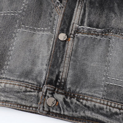 Chaqueta Denim Vintage Destruida Estilo Retro Americano - Image 22