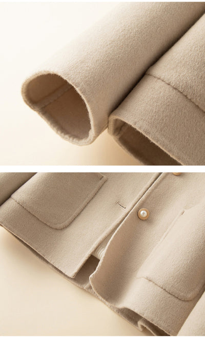 Abrigo de Lana Reversible con Cuello Tipo Muñeca - Estilo Clásico Cachemira - Image 16