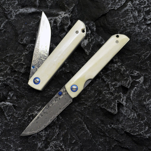 Cuchillo Plegable de Acero Damasco Premium - Portátil y Resistente - Image 22