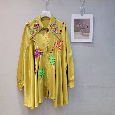 Blusa Larga de Invierno con Detalles de Cuentas para Mujer - Image 9