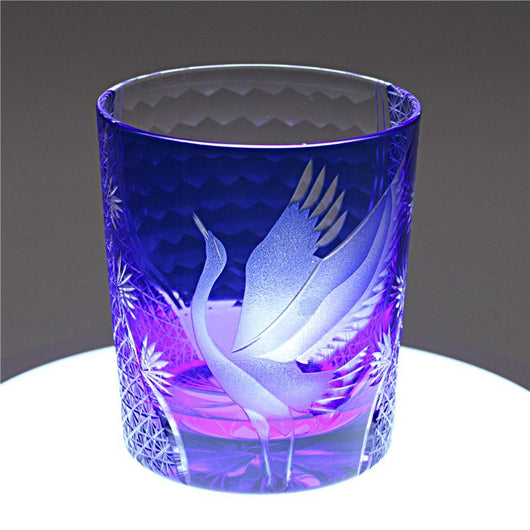 Vaso de Whiskey Edo Kiriko Pino y Grúa - Artesanía Japonesa - Image 38