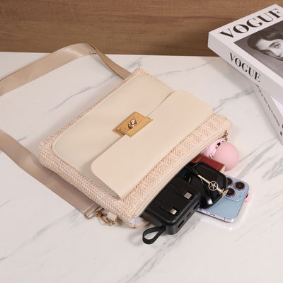 Bolsa de Hombro Tejida en Paja - Diseño Liso y Versátil - Image 19