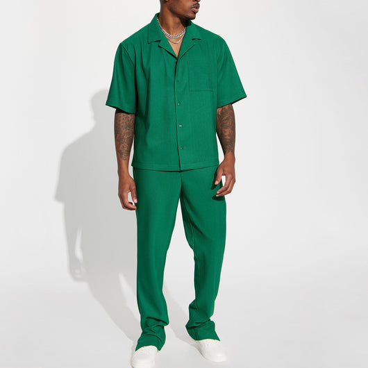 Traje Casual Suelto con Solapas Anchas y Pantalón Corto para Hombre - Image 20