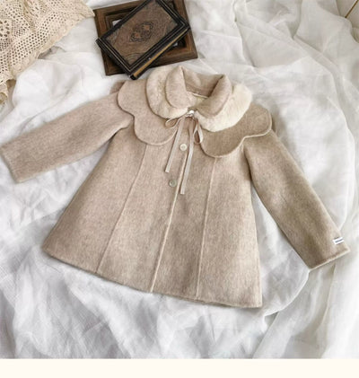 Abrigo Reversible de Lana y Cachemira para Niña Estilo Retro - Image 12