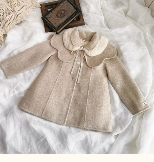 Abrigo Reversible de Lana y Cachemira para Niña Estilo Retro - Image 12