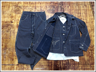 Chaqueta Motociclista Denim a Rayas con Múltiples Bolsillos - Image 26