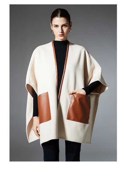 Chal Cruzado de Cuero Crema para Otoño e Invierno - Image 22