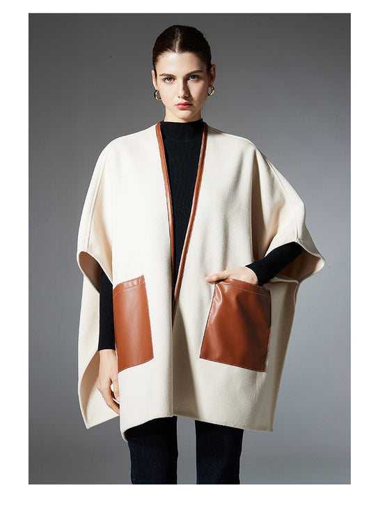 Chal Cruzado de Cuero Crema para Otoño e Invierno - Image 22