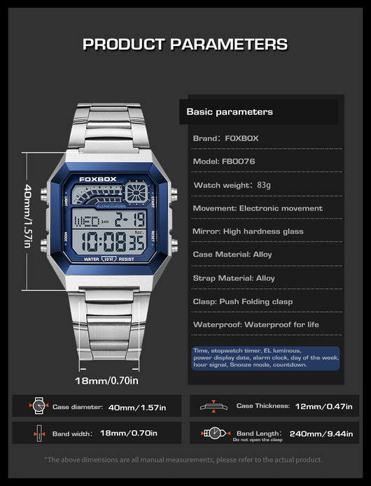 Reloj Deportivo Cuadrado Resistente al Agua para Hombre y Mujer - Image 10