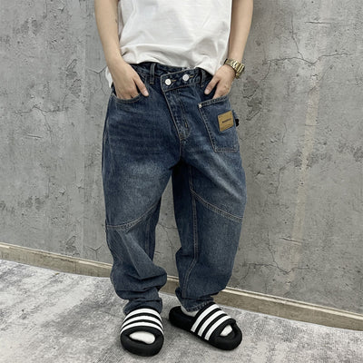 Pantalones Cargo Vaqueros Retro Lavado Pesado con Diseño de Bolsillos Oblicuos - Image 13