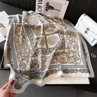 Pañuelo de Seda Lujo Temperamento 70cm - Chal Elegante para Mujer - Image 10